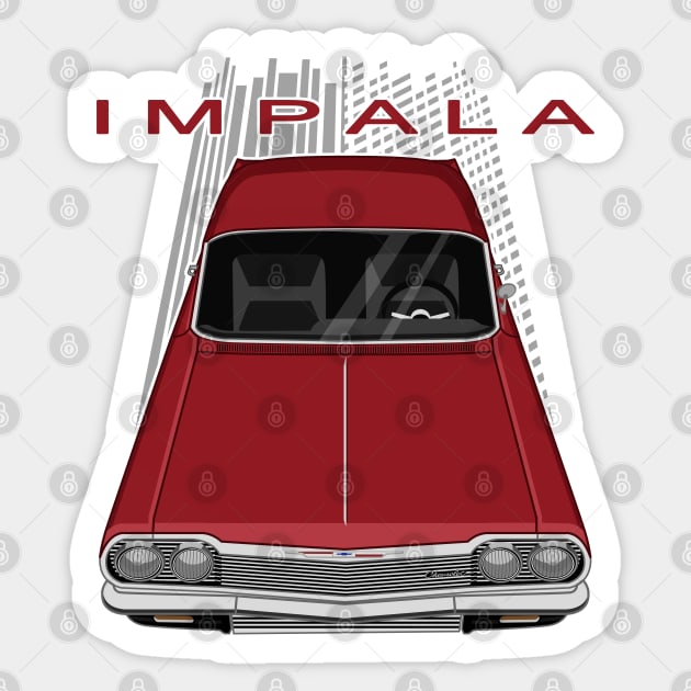 Chevrolet Impala SS 1964 - palomar red Sticker by V8social